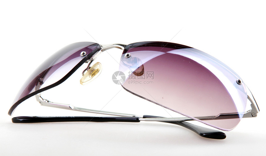 白色的孤立太阳镜钻石眼睛塑料眼镜照片紫外线反射辉煌粉色女性化图片