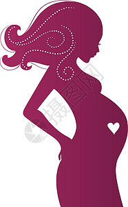 拿着花孕妇孕妇休光灯女性生日卡通片生活女孩卡片插图身体艺术孩子插画