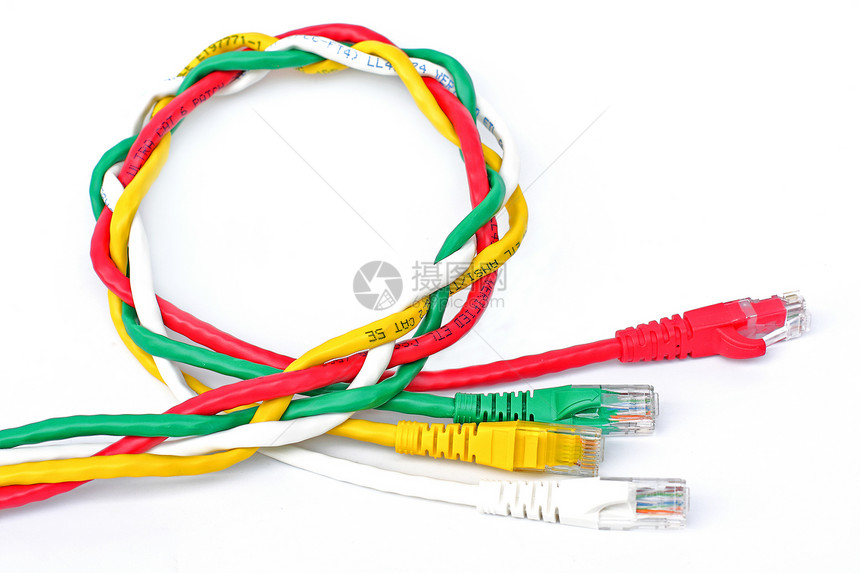 在白色背景上隔离的 USB 电缆金属插头互联网网络电脑技术协议中心界面路由器图片