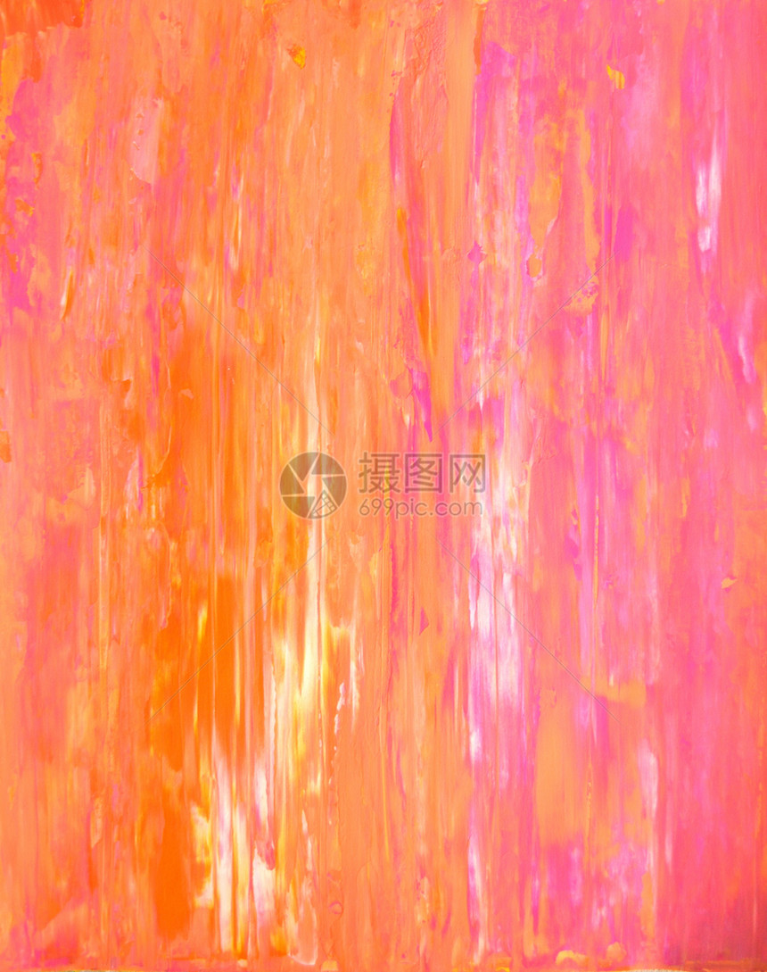 粉红和橙色摘要绘画线条装饰墙壁画廊帆布白色橙子调色设计粉色图片