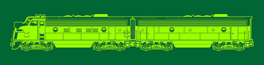 火车草图汽油铁路运输卡通片绘画草稿机车绿色插图图片