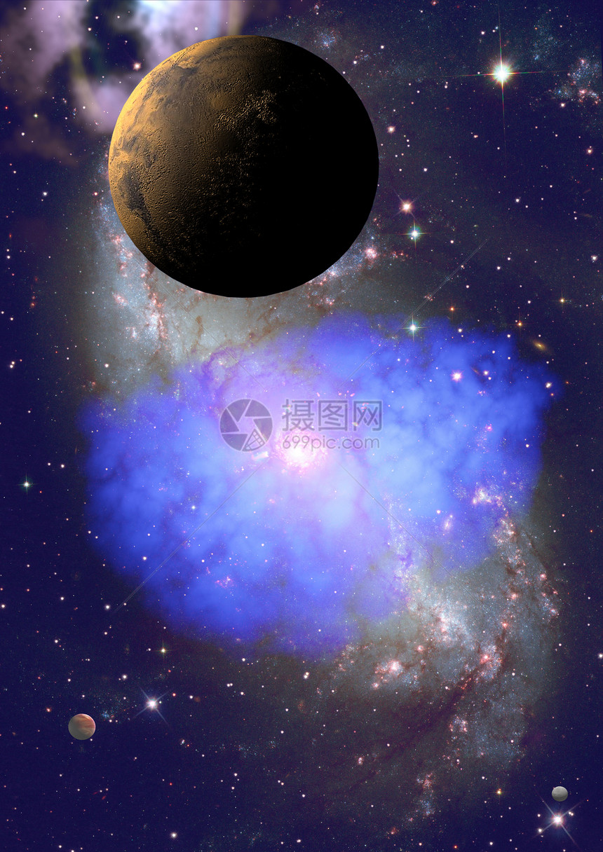 空间中的遥远行星场地星云星系敬畏灰尘渲染气体星座图片