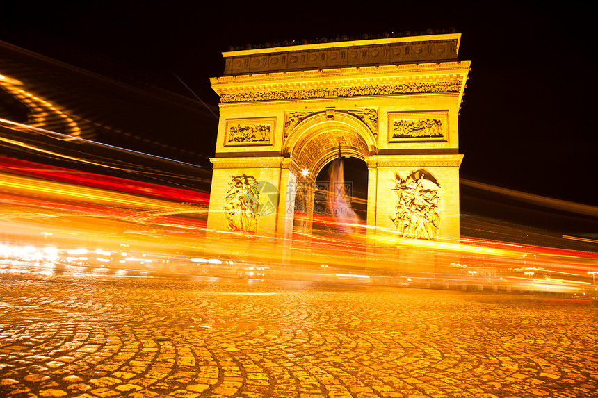 巴黎的三龙座王宫建筑地标蓝色点燃交通橙子凯旋建筑学纪念碑踪迹图片