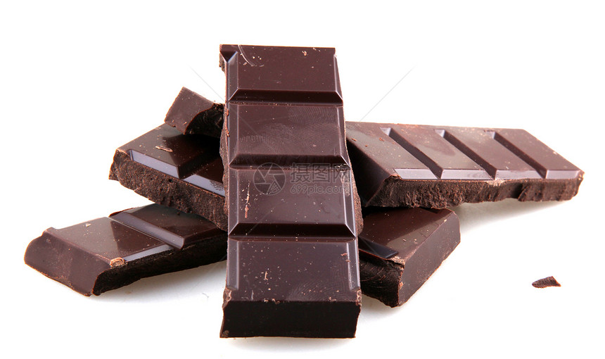 黑巧克力棒碳水宏观工作室甜点糖果化合物巧克力牛奶糖果条美食块图片