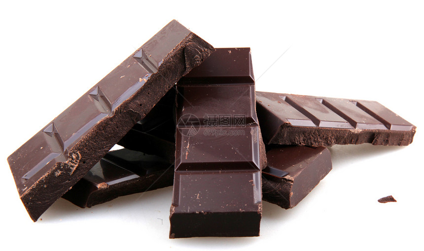 黑巧克力棒工作室美食块化合物甜点食物小吃糖果牛奶白色美食图片