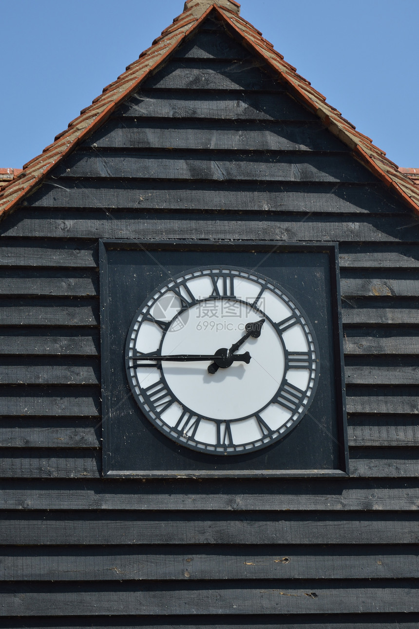 外部时钟木头木板数字时间历史性黑色建筑学古董建筑金属图片