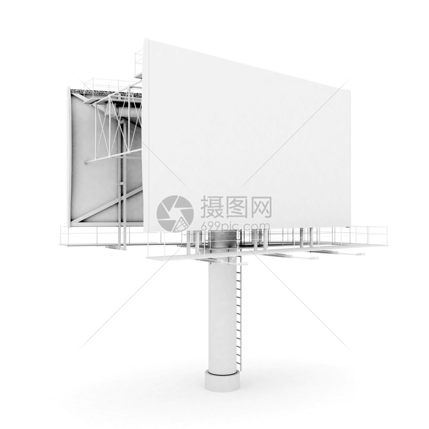 大型广告牌白色广告市场商业木板营销路标空白标志横幅图片