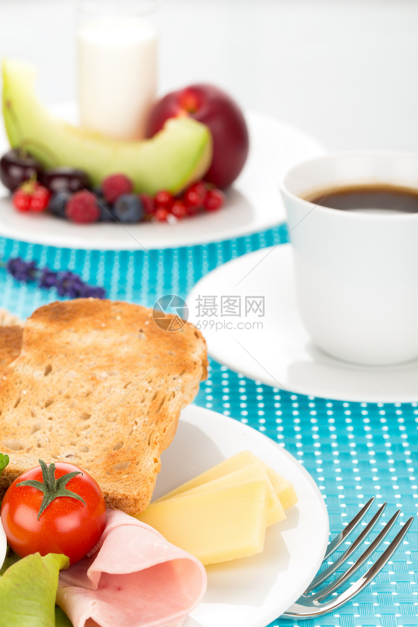 早餐咖啡美食营养宏观面包饮料工作室吃饭水果小吃图片
