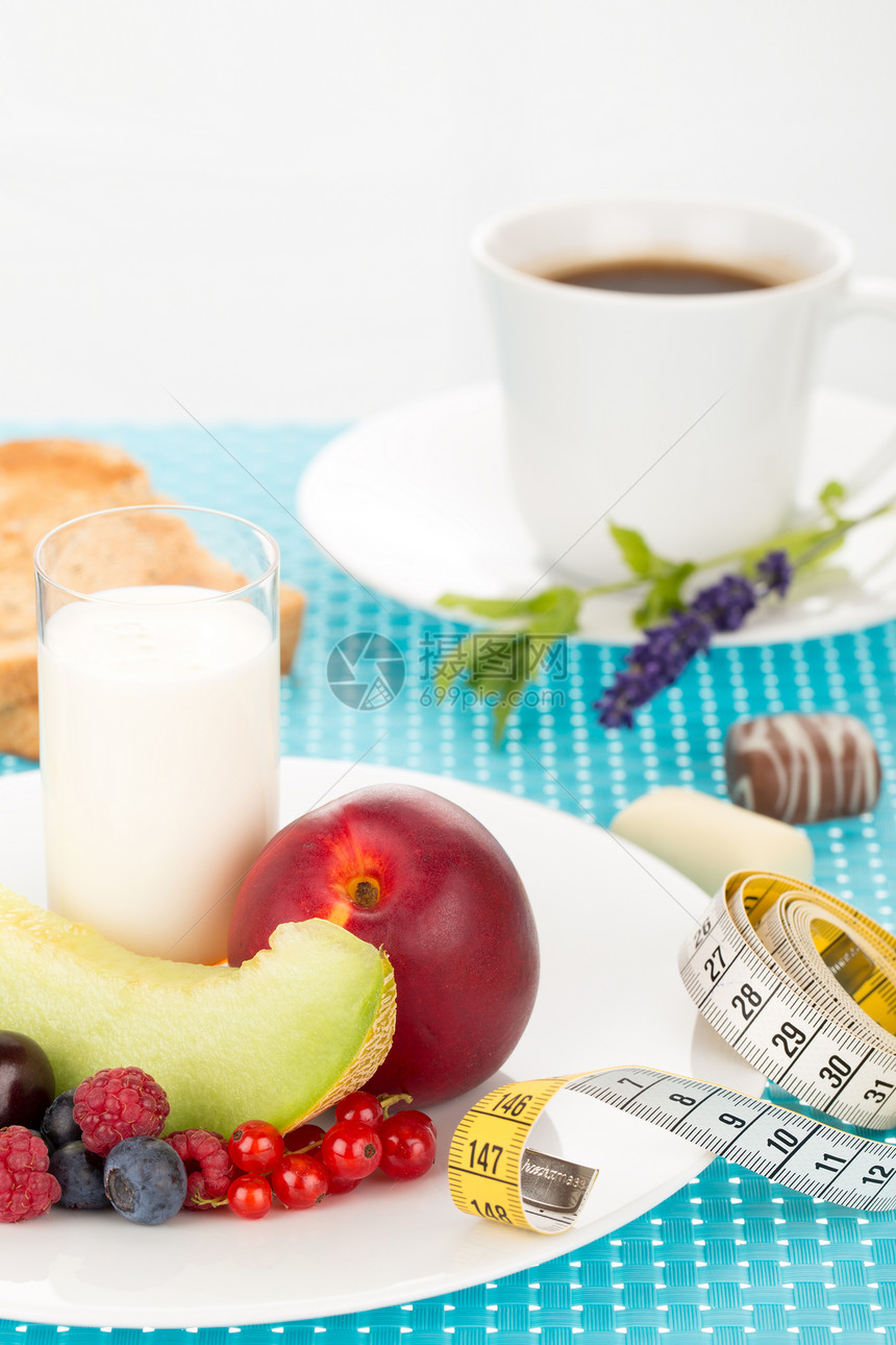健康早餐醋栗面包牛奶宏观午餐美食咖啡杯子饮料餐饮图片