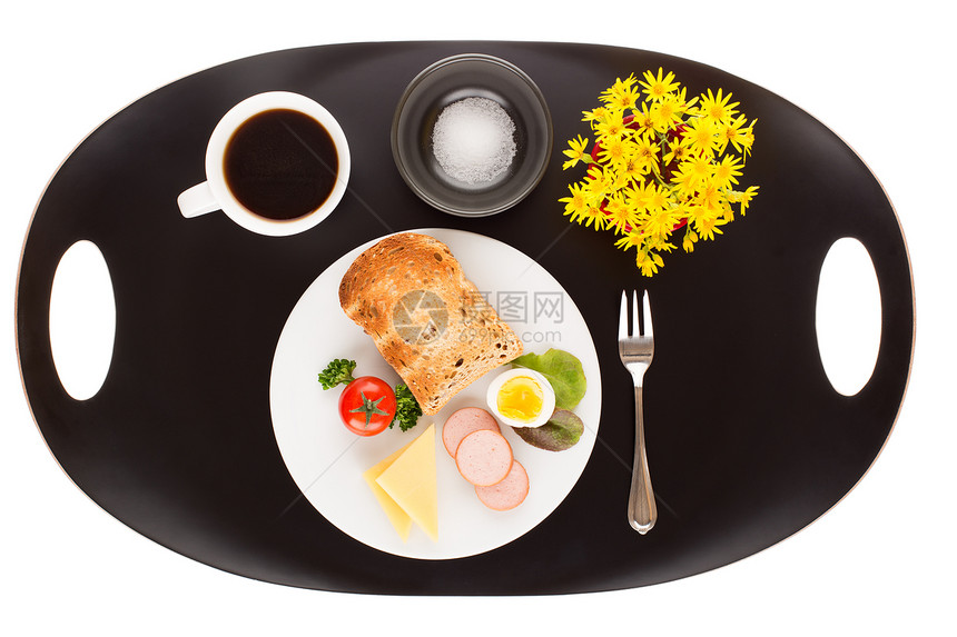 早餐食物营养饮料沙拉养分吃饭小吃自助餐时间盘子图片