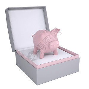 开户礼品箱中的小猪银行背景图片