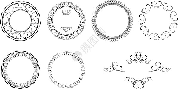 圆形框架素材圆框架集圆圈圆形插图框架标签设计图片