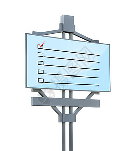 挂在广告牌上的核对清单促销报告营销协议框架广告海报商业测试笔记背景图片