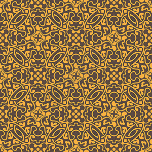 黄色无缝模式花纹插图壁纸装饰品丝绸花卉艺术墙纸背景图片