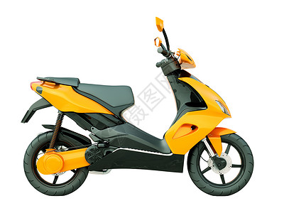 欧泰克孤立的现代摩托车自行车发动机驾驶行动司机滚筒旅行橙子车辆运输背景