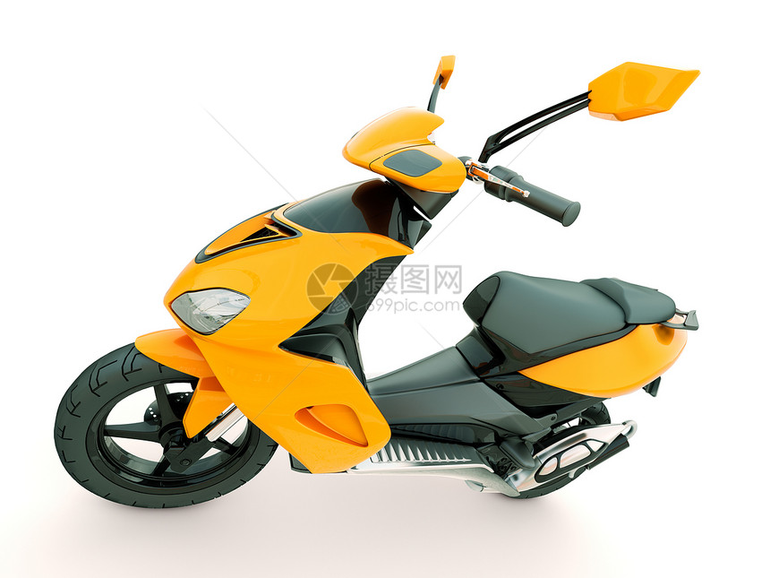 现代摩托车行动滚筒冲程自行车橙子驾驶旅行速度司机运输图片