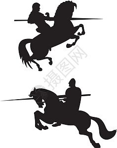 骑马的骑士盔甲艺术品头盔骏马插图背景图片