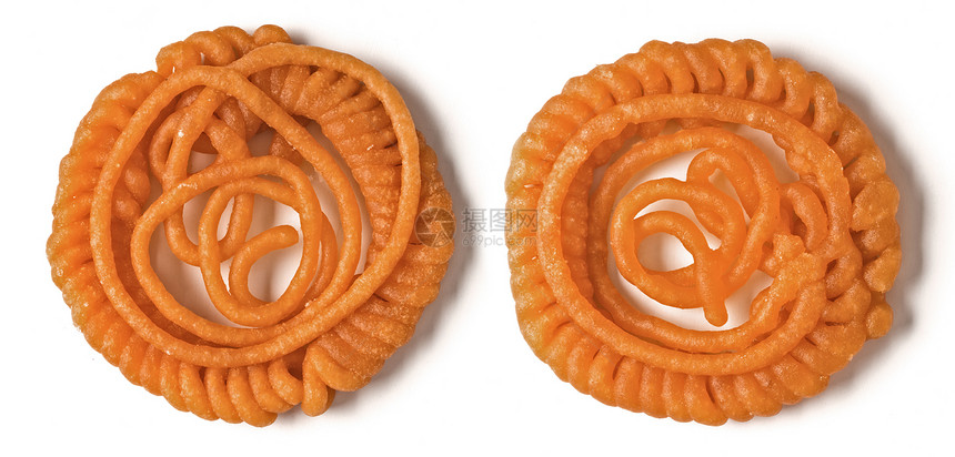 印度 Jalebi 甜食甜点螺旋糖果食物藏红花橙子油炸垃圾小吃水平图片