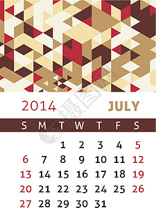 2014年日历规划师日记马赛克商业办公室数据三角形插图时间季节背景图片