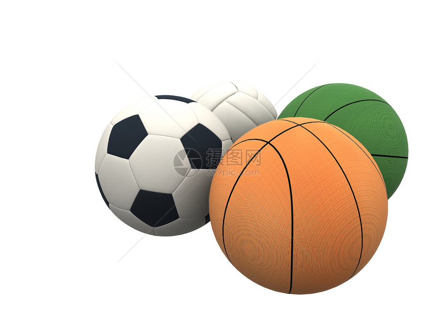 3D中4个运动球图片