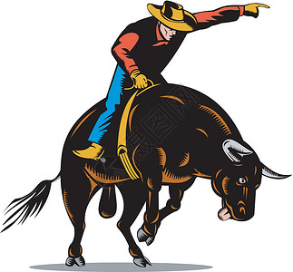 牛仔牛仔游牛骑马独奏大赛艺术品插图骑士男性表演奶牛男人骑术动物牛仔背景图片