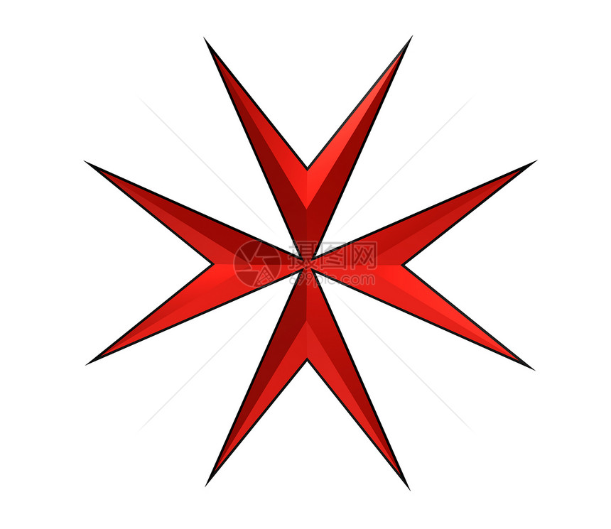 马耳他十字纹章白色插图宗教红色图片