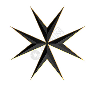 马耳他十字纹章宗教白色黑色插图背景图片