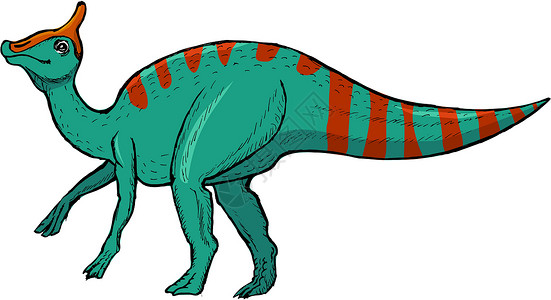 亚罗洛弗斯卡通片动物古生物学恐龙怪物爬行动物侏罗纪草图手绘插图背景图片