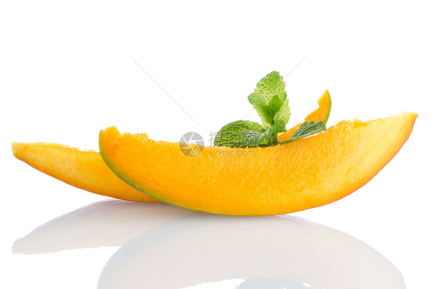 芒果水果红色异国植物饮食绿色小吃情调美食白色甜点图片