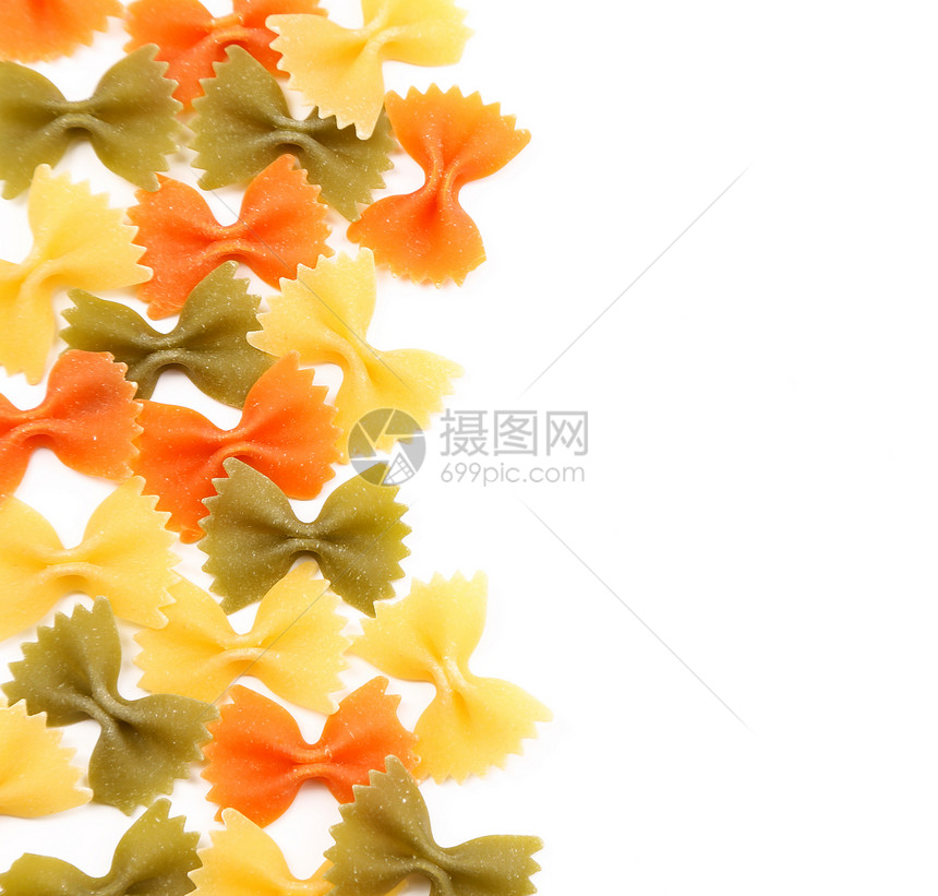 遥远的面条背景 三色食物饺子绿色营养品橙子框架黄色派对图片