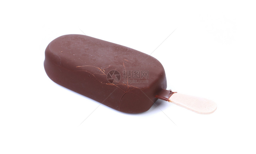 一个巧克力香草冰淇淋奶油涂层工业塞子白色糖霜部分调味品食物甜点图片