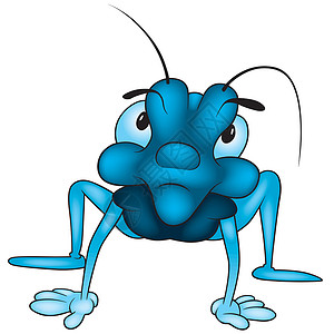 蓝金龟甲虫蓝色臭蓝虫插图卡通片漫画动画片昆虫甲虫手绘翅膀绘画插画