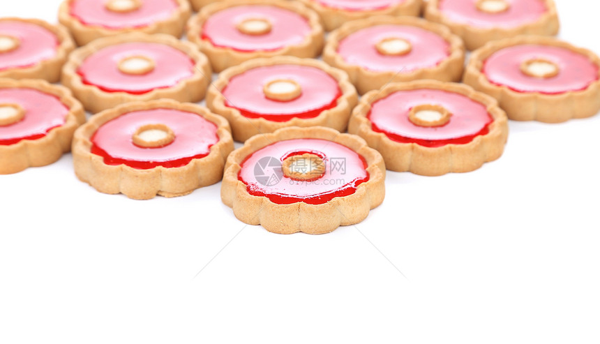 一大堆草莓饼干味道水果甜点框架食物杏仁甜蜜盘子黄油糖果图片