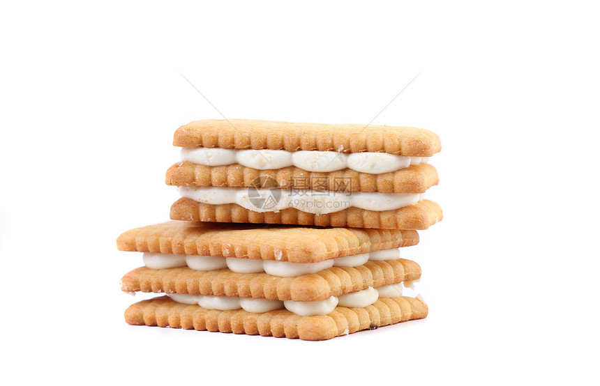 果酱奶油饼干食物白色多层长方形工作室饮食小吃正方形分层层压图片