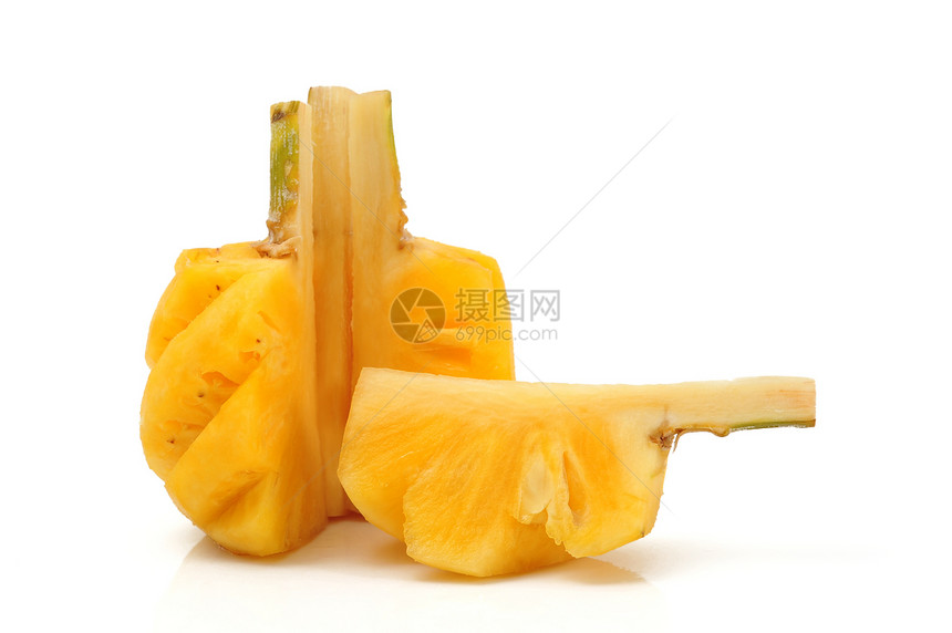 菠萝块热带蔬菜菠萝饮食水果生食黄色图片