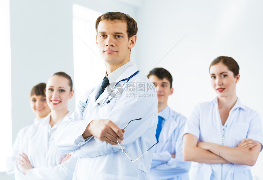 医生小组男生诊所微笑商业护士女性药品专家女士团队图片