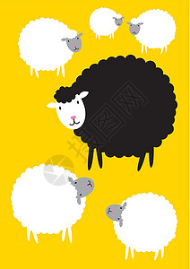 黑羊概念白羊黑山羊图片素材