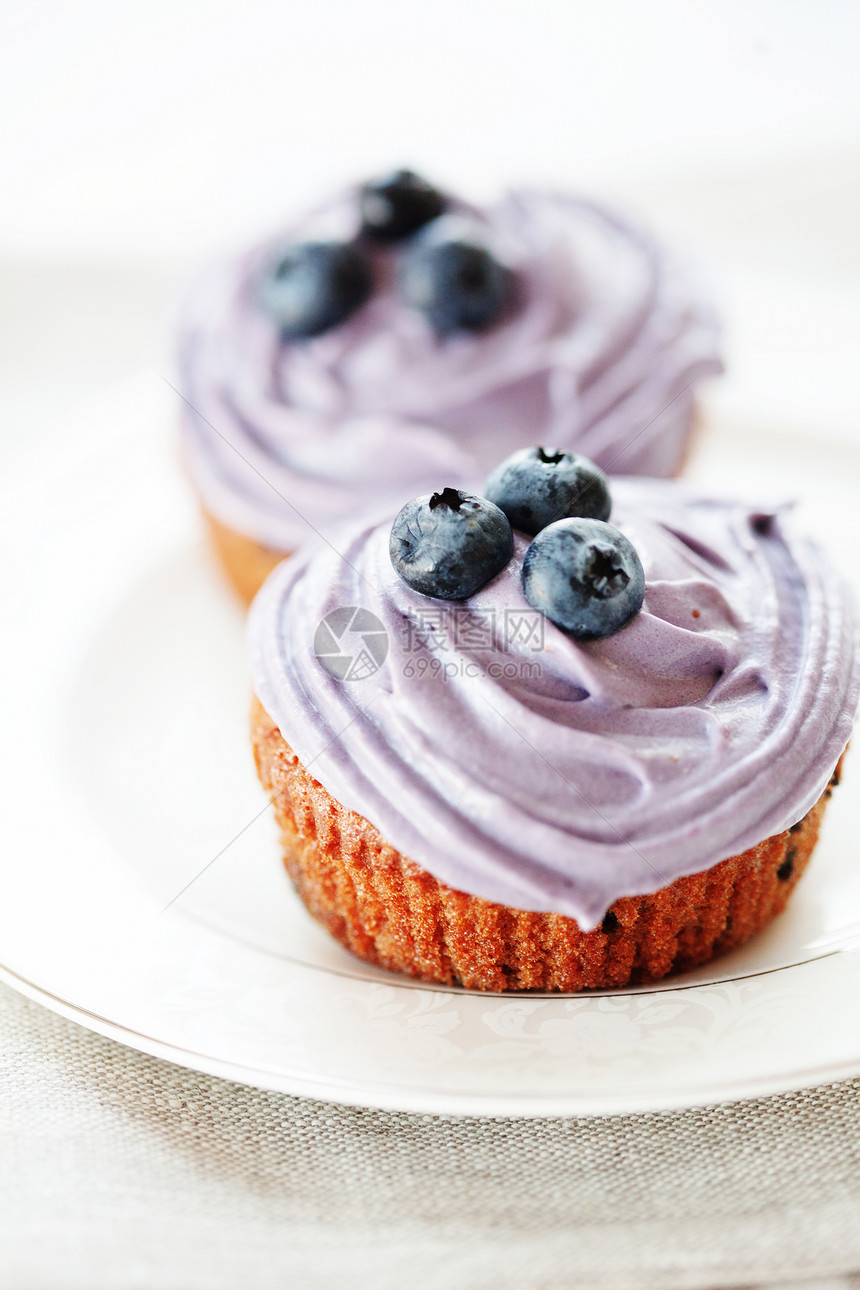 蓝莓松饼营养食物静物餐巾烹饪宏观味道甜点黄油紫色图片
