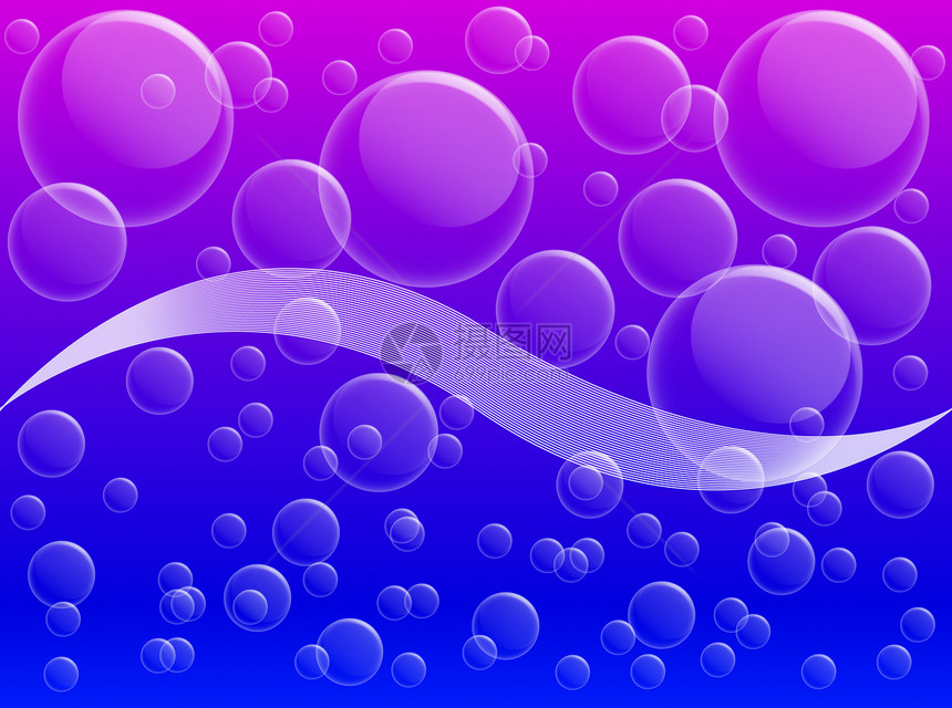 蓝色和紫红色背景的气泡图片