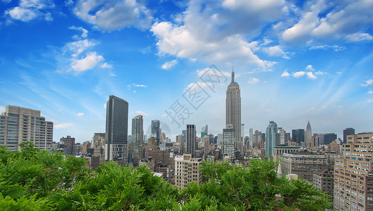 纽约市 曼哈顿的天窗形成屋顶公园高清图片素材