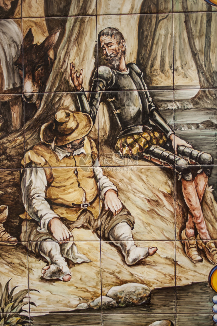瓷砖 堂吉诃德 塔拉韦拉德拉雷纳 托莱多 S 的陶瓷陶器艺术工艺艺术类绘画图片