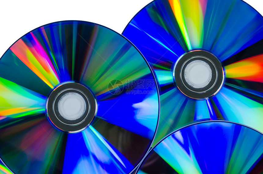 CD或光盘反射射线数据磁盘娱乐技术圆圈白色图片
