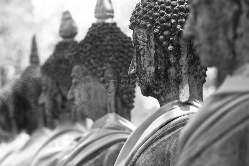 泰国布达雕像的景象佛教徒金子宗教文化雕塑力量活力射线艺术精神图片