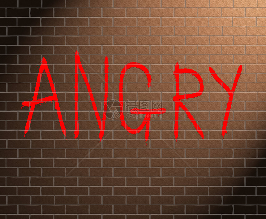 愤怒的概念涂鸦脾气忧郁红色磨炼不满插图情绪图片