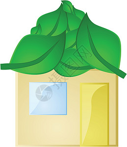 绿屋生态艺术植物插图塑料房子建筑学玻璃反射环境背景图片