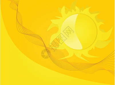 太阳背景插图橙子艺术黄色海浪画板背景图片