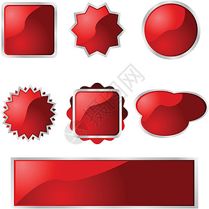 光滑按钮星星圆圈插图艺术玻璃红色网络正方形背景图片