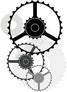车轮和齿轮机器工作艺术圆形插图灰色阴影团体背景图片