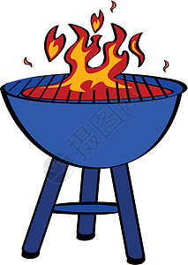 碳火烧烤烧烤炙烤艺术插图食物插画