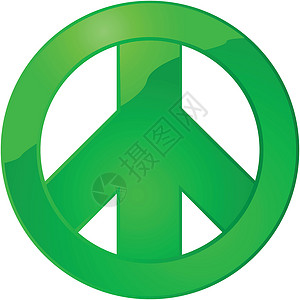 和平标志塑料自由插图艺术绿色玻璃背景图片